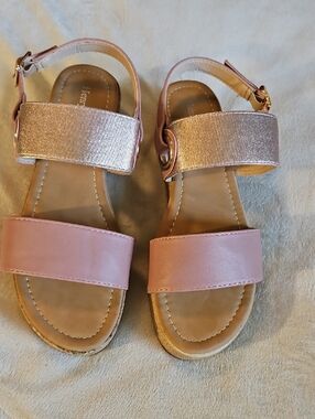 Henry Ferrera Collection39 Pink Metallic Strap Sandals